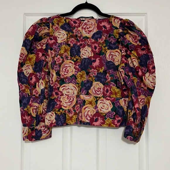Zara Floral Long Sleeve Blouse - Picture 2 of 4